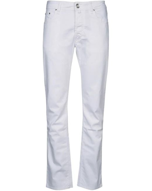 Pantalones Bard Con Parche Del Logo Jacob Cohen de hombre de color White