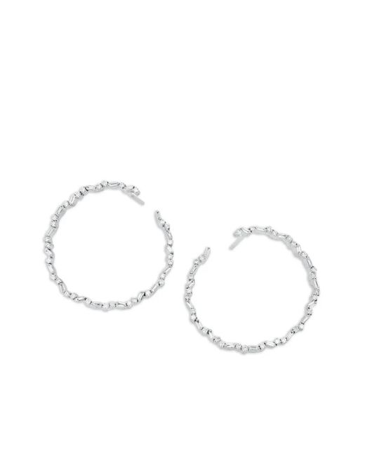 Suzanne Kalan White 18Ct Diamond Spiral Hoops