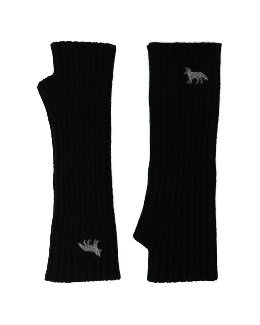 Maison Kitsuné Black Baby-Fox Gloves