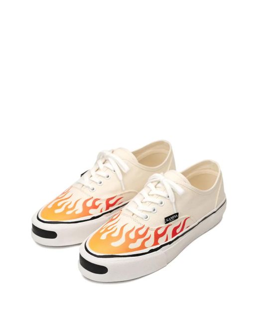 KAMIYA Pink Herc Flame-Pattern Vulcanized Sneakers