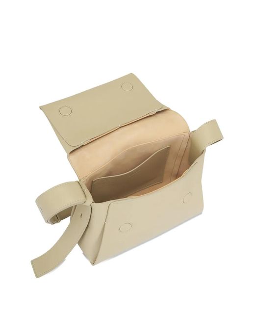 Jil Sander Natural Mini Flap-Detail Shoulder Bag