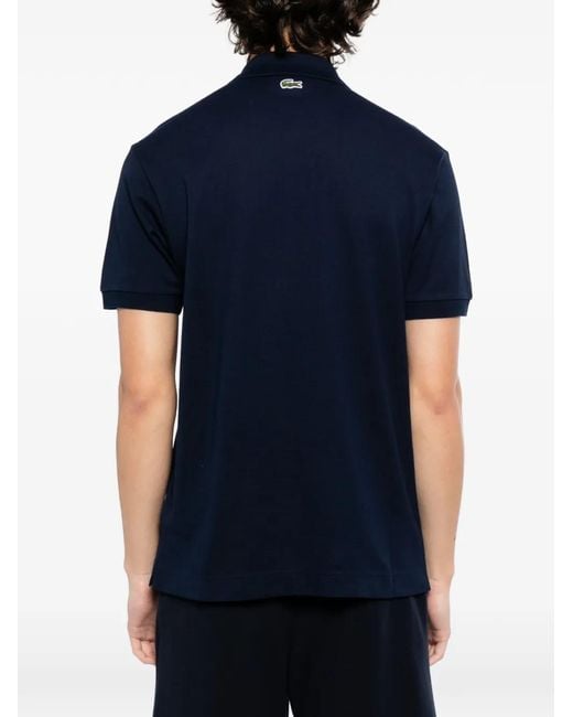 Lacoste Blue Logo-Embroidered Polo Shirt