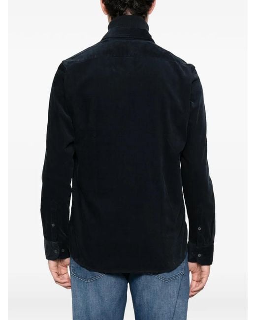 Marc O' Polo Black Buttoned Corduroy Shirt for men