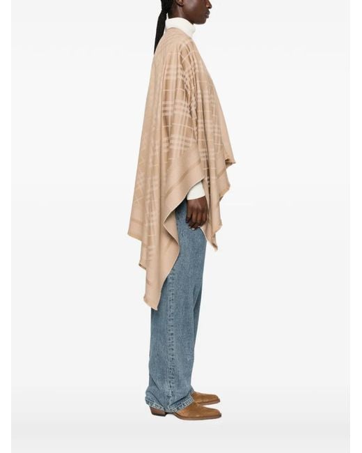 Burberry Natural Check-Pattern Cape