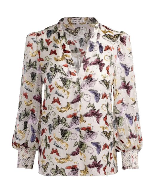 Alice + Olivia Sheila Blouse in het Gray
