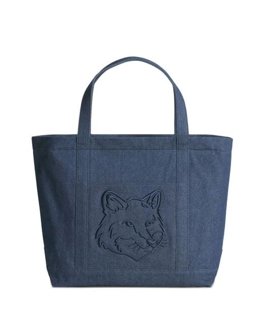 Maison Kitsuné Blue Shopper mit Fuchs
