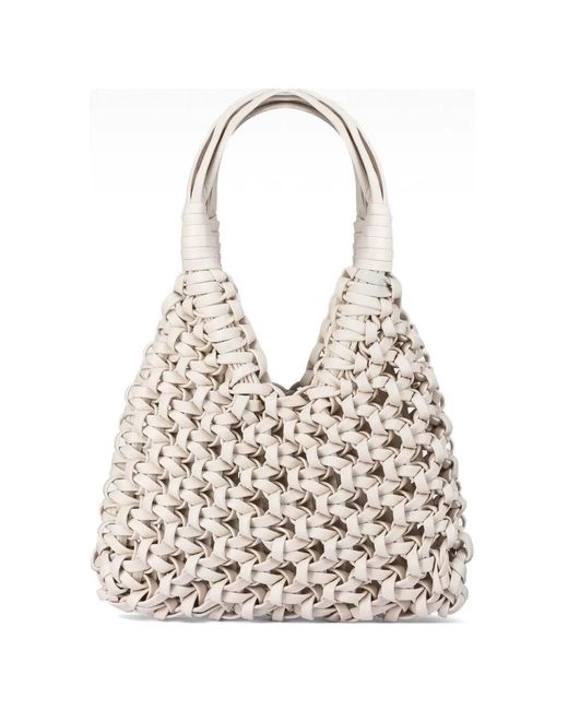 HIBOURAMA White Vannifique Woven-Construction Tote Bag