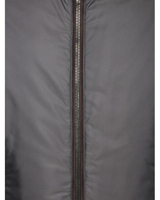 Moorer Gray Shearling-Lined Zip-Up Jacket for men