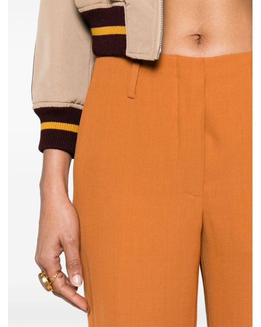 Dries Van Noten Orange Tailored Flared Trousers