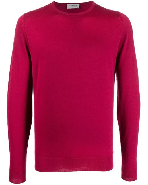 John Smedley Strickpullover Mit Rundem Ausschnitt in Pink für Herren