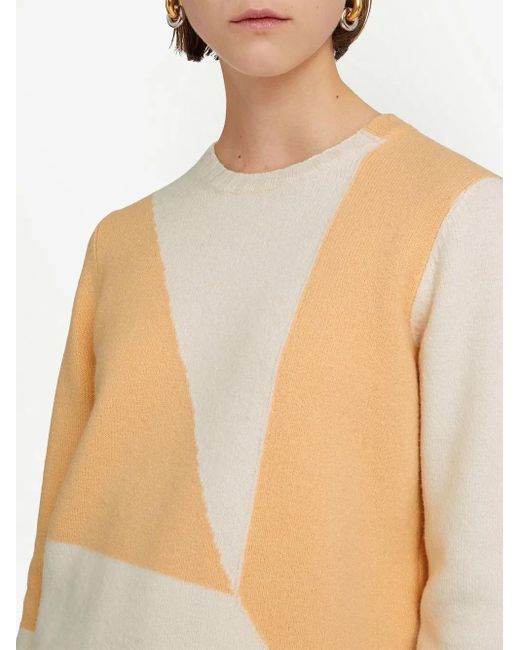 Jil Sander Trui Met Colourblocking in het Natural