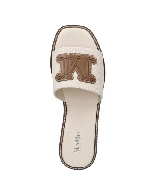 Max Mara White Logo-Detail Sandals