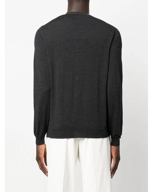 Zanone Black Button-Up Knitted Cardigan for men