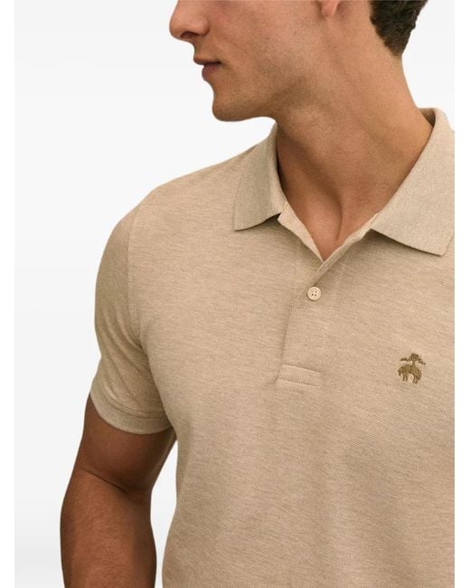 Brooks Brothers Natural Logo-Embroidery Cotton Polo Shirt for men