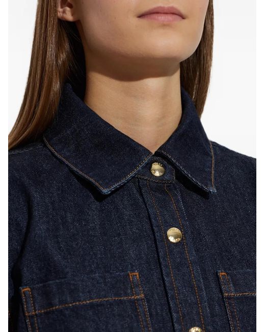 Casablanca Blue Short-Sleeve Denim Shirt