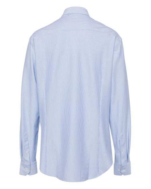 Giorgio Armani Blue Striped Slim-Fit Shirt for men