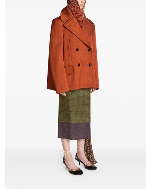 Dries Van Noten Jack Met Dubbele Rij Knopen in het Orange