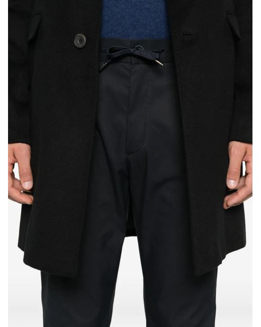 Herno Black Pleated Drawstring Trousers for men