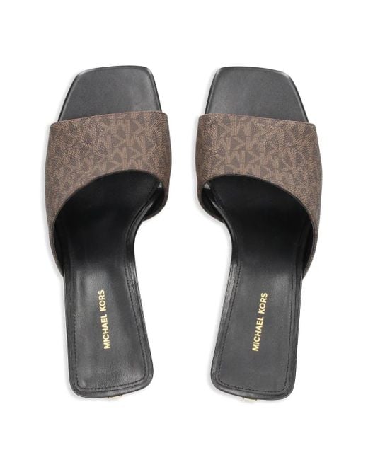 MICHAEL Michael Kors Brown Monogram-Print Sandals