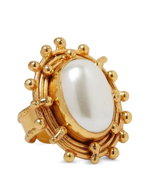 Sylvia Toledano Metallic Stonedots Pearl-Embellished Ring