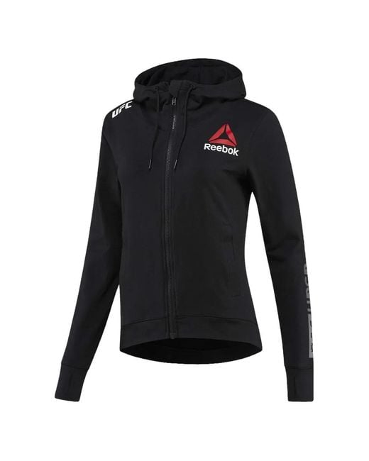 Reebok Black Ufc Fighter Kit Walkout Full-Zip Hoodie