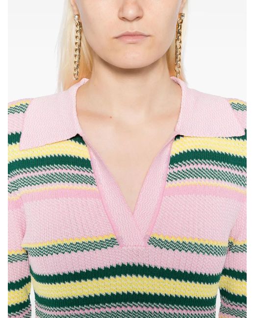 Monse Gray Striped-Jacquard Top