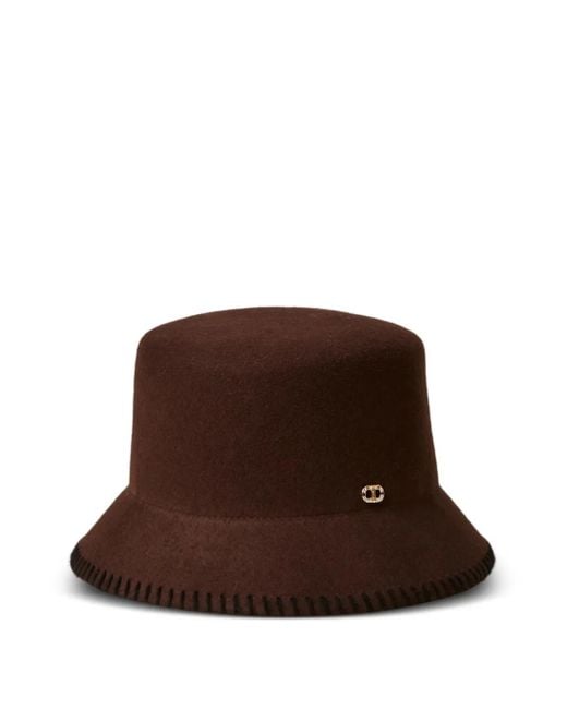 Twinset Brown Fischerhut Mit Bestickter Krempe
