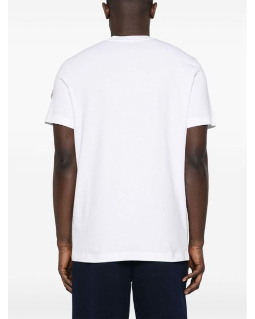 Moncler White Tricolour Box Logo T-shirt for men