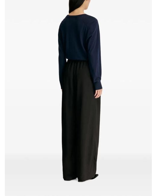 Loulou de Saison Black Ellon Straight-Leg Drawstring Trousers
