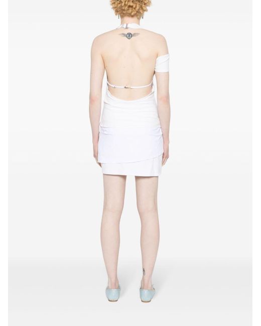 Nike White X Jacquemus asymmetrisches Minikleid