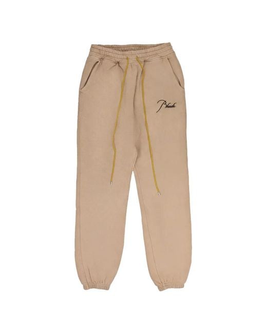 Rhude White Script Logo-Embroidered Track Pants for men