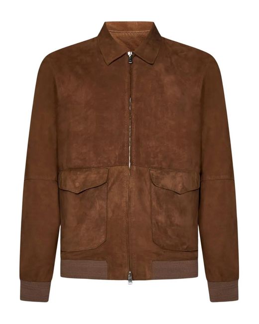 Franzese Collection Brown Brad Pitt Bomber Jacket for men
