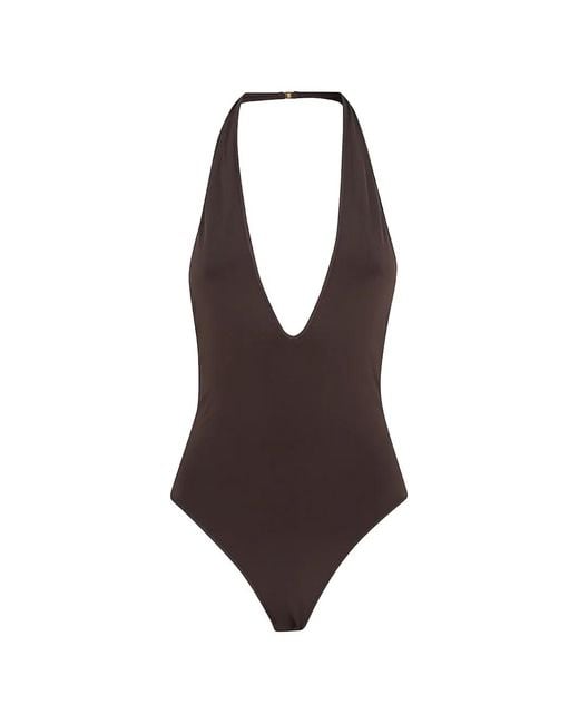 Zimmermann Brown Luna Halterneck Bodysuit