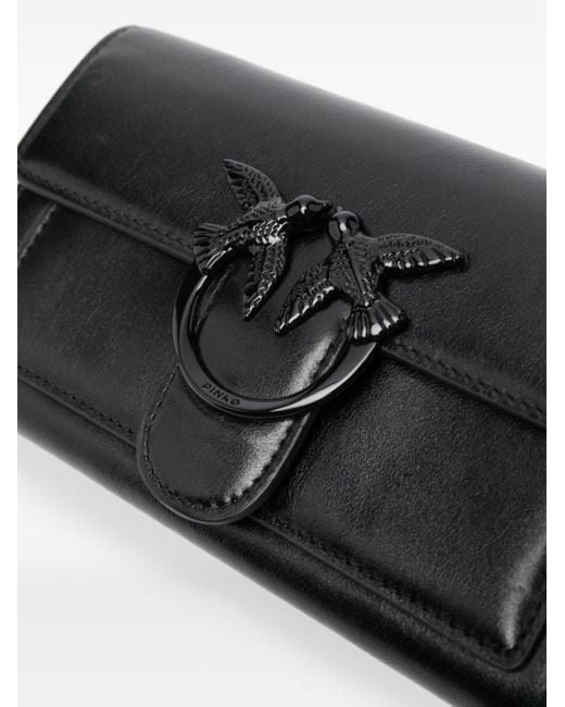 Pinko Black Love One Leather Crossbody Bag