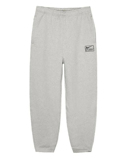 Stussy Gray X Nike Fleece Track Pants for men