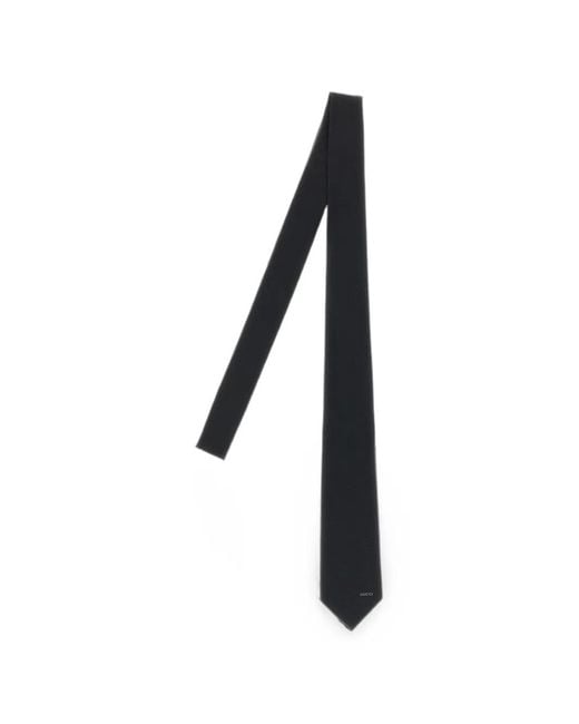Gucci Black Morsetto Jacquard Silk Tie for men
