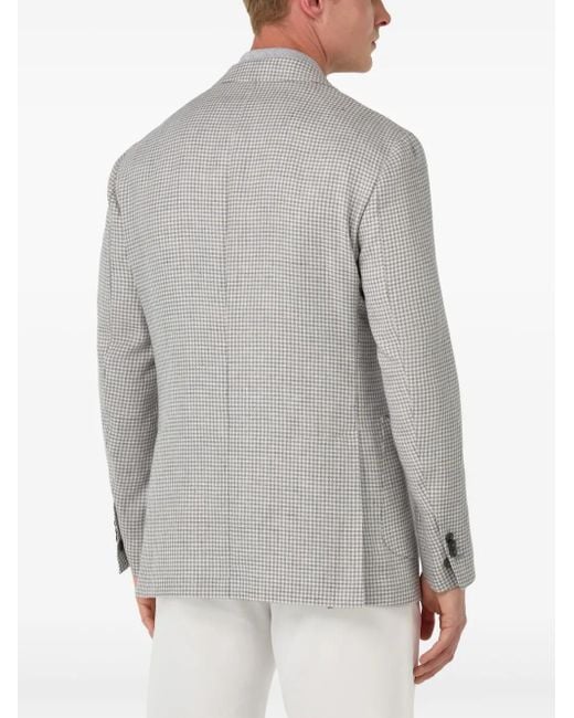 Boggi Gray Houndstooth-Pattern Blazer for men