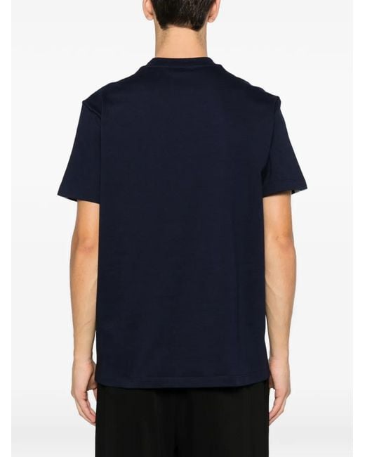 Ferragamo Blue Stripe-Detail T-Shirt for men