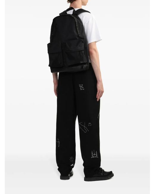 Undercover Black Logo-Appliqué Backpack for men