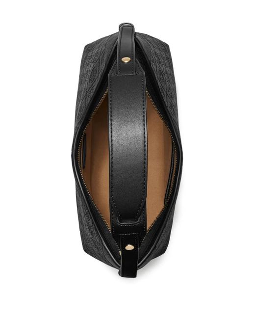 Tory Burch Black T Monogram Pebbled Messenger Bag