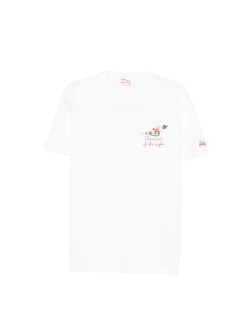 Mc2 Saint Barth White X Disney Portofino Round-Neck T-Shirt for men