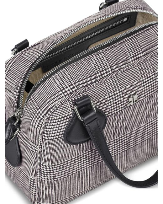 Courreges Gray Houndstooth Bowling Bag