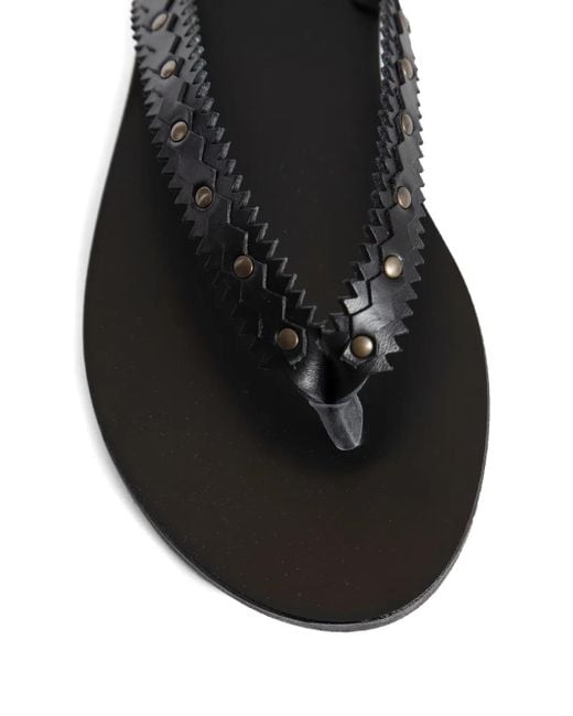 Ancient Greek Sandals White Studded Leather Sandals