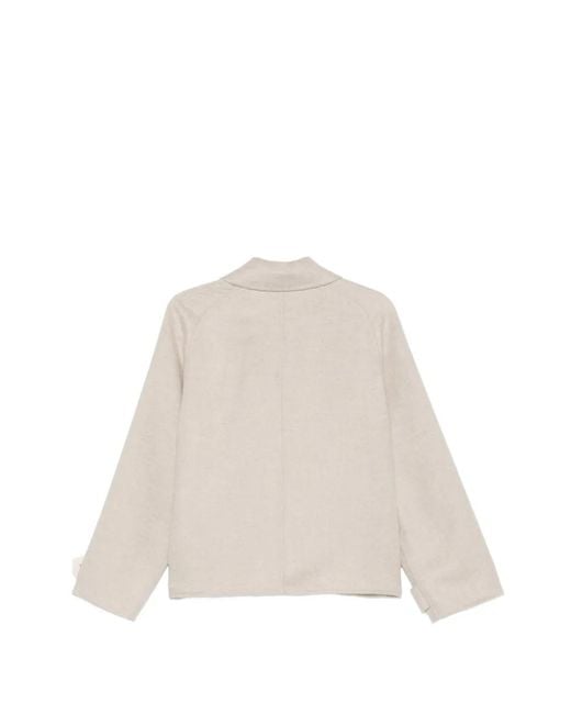 Manzoni 24 Natural Button-Up Patch-Pocket Jacket