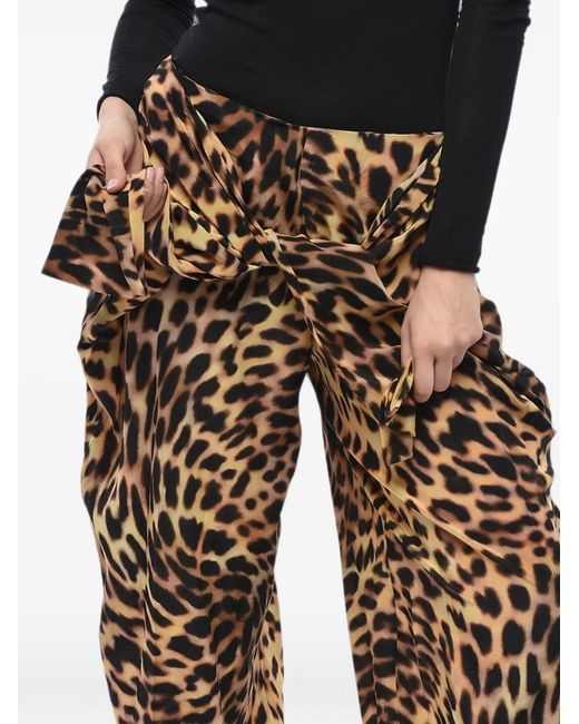 Stella McCartney Multicolor Leopard-Print Silk Trousers