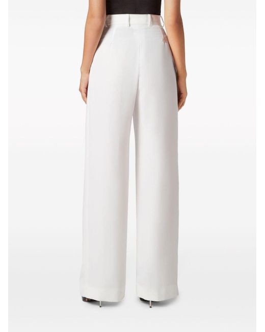 Philipp Plein White High-waisted Tailored Trousers