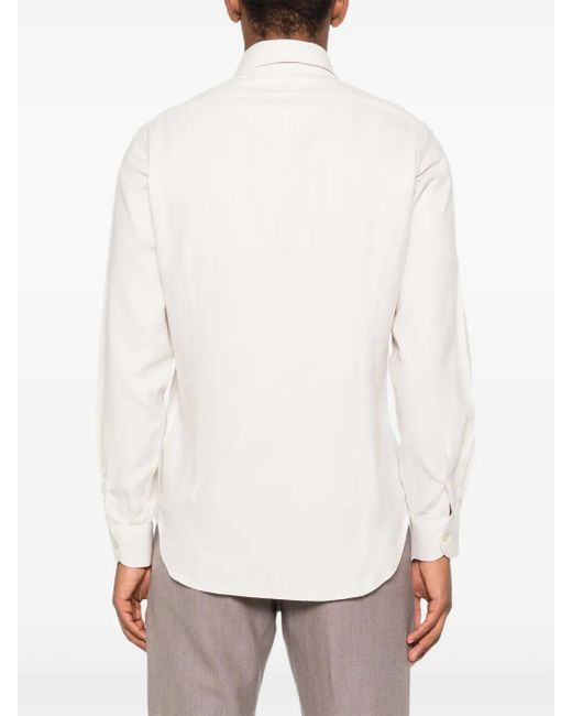Camicia A Maniche Lunghe di Eleventy in White da Uomo