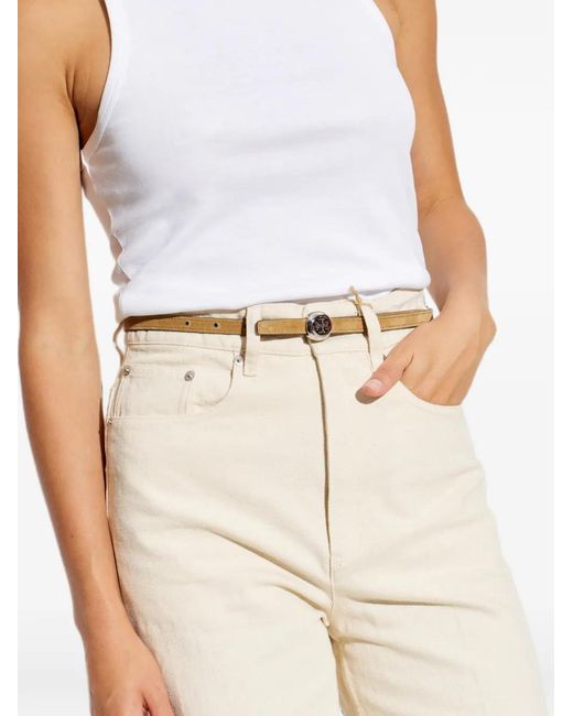 Tory Burch White Reversible Logo-Plaque Belt