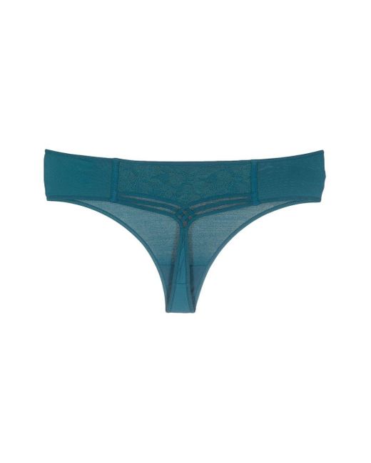 Marlies Dekkers Synthetic Slim-fit Mid-rise Thong in Blue | Lyst Canada