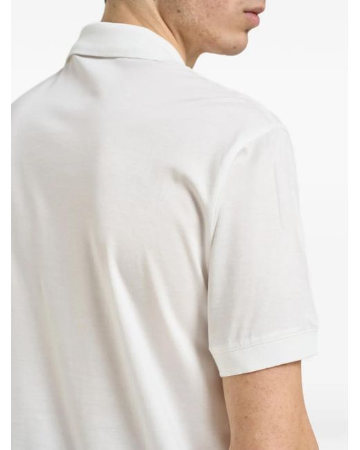 Emporio Armani White Logo-Detail Polo Shirt for men